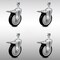 Service Caster 5 Inch SS Black Polyurethane 1/2 Inch Threaded Stem Caster Set Total Lock Brake SCC-SSTSTTL20S514-PPUB-BLK-121315-4 - alternate 1